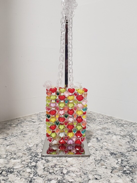 Handbags - Lola + The Boys Candy Heart Beaded Multicolor Mini Crossbody Bag Phone Pouch